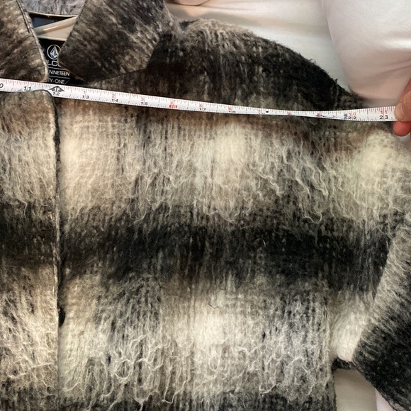 Volcom Stone striped long wool blend jacket Medium/Large - Picture 10 of 12